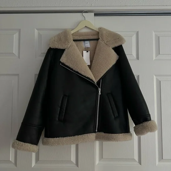 NWT Mango Faux Shearling-Lined Jacket - Picture 3 of 5
